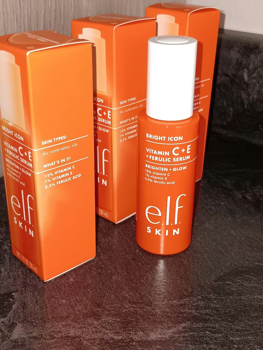 3pk Elf Skin Bright Icon Vitamin C+E Ferulic Serum — Orange
